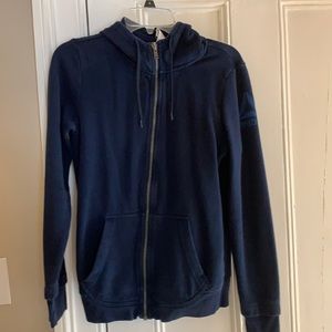 Reebok dark navy zip-up hoodie small